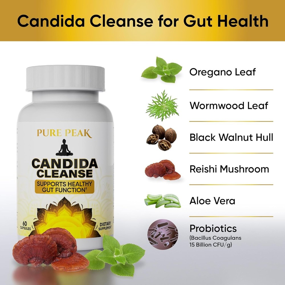 Pure Peak Candida Cleanse - Gut & Colon Support (60 Capsules)