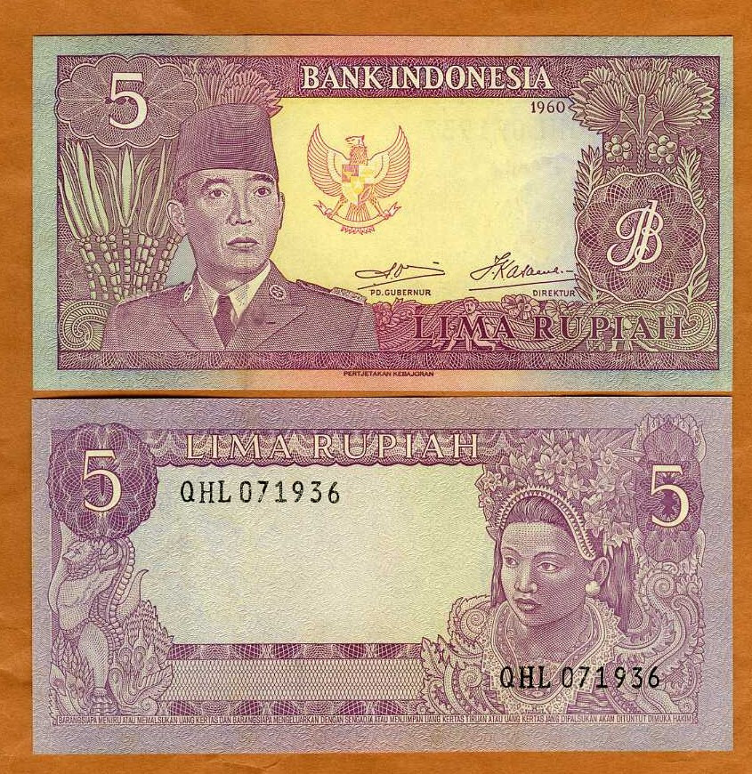 Indonesia, 5 Rupiah, 1960, P-82b UNC