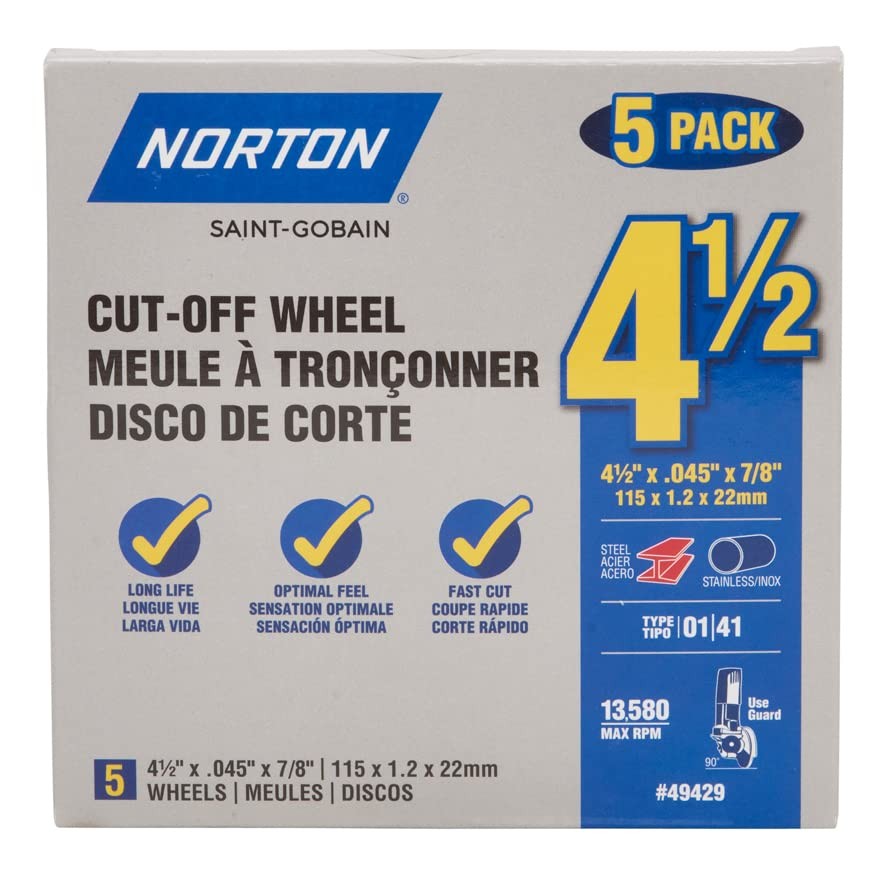 4-1/2 Inch Cut-Off Wheels- Pack, Angle Grinder Cutting Discs for General 5