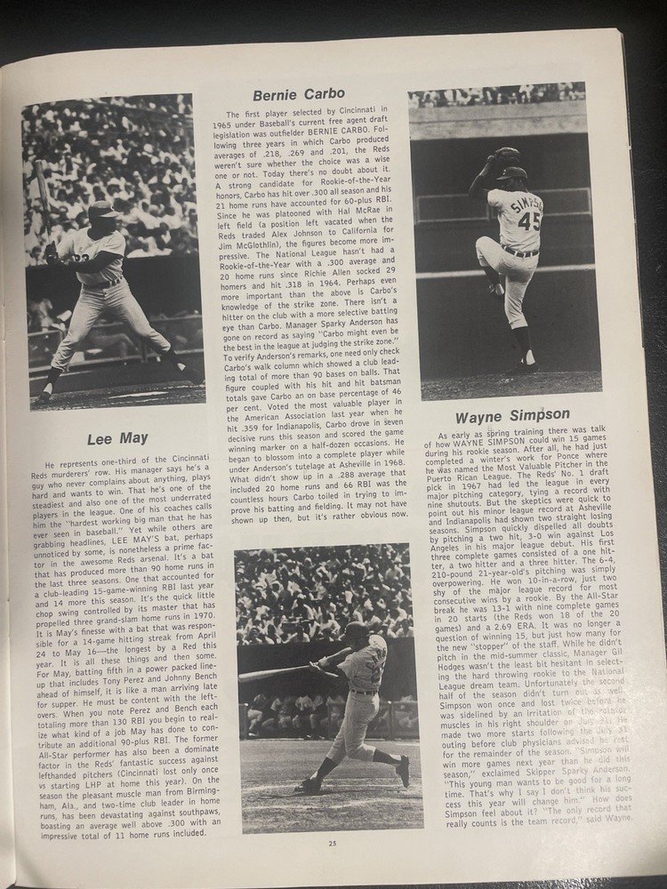 1970 World Series program Unscored From Cincinnati.