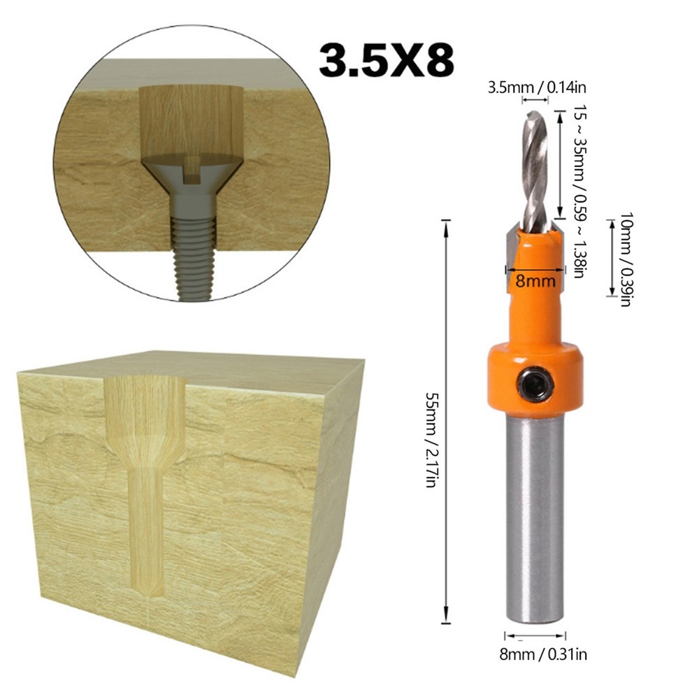 5PcsCountersink Drill Bit Woodworking Self Taping Drill Bit Carpentry Tool New