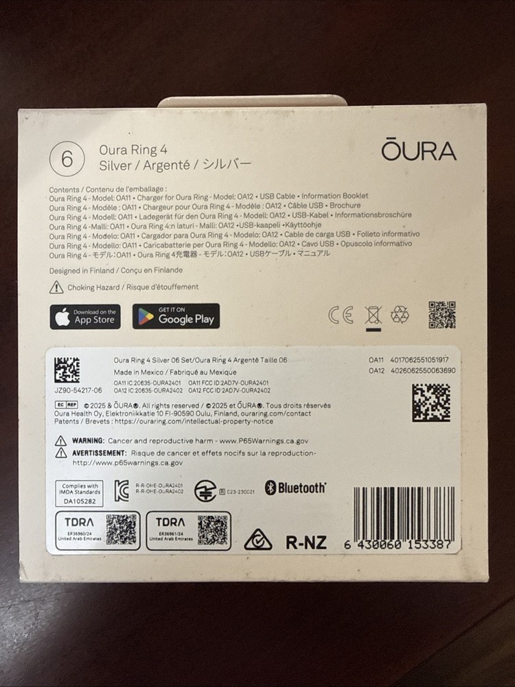 Oura Ring Gen 4 Silver Size 6 NEW SEALED