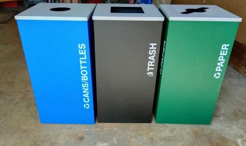 BrightStream 3-Stream Trash and Recycling Receptacles