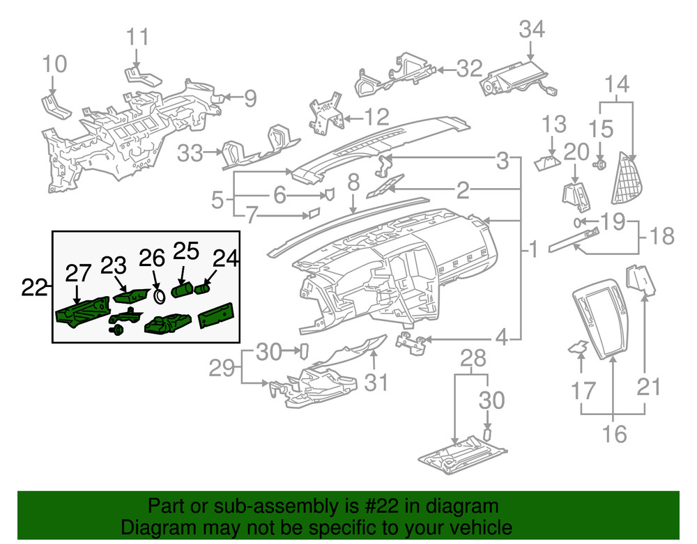 Genuine GM Compartment 25790290