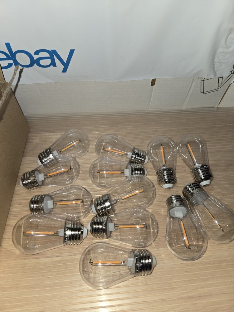 (13)Clear S14 LED Bulbs Plastic Shatterproof For String Light Bulbs Replacement