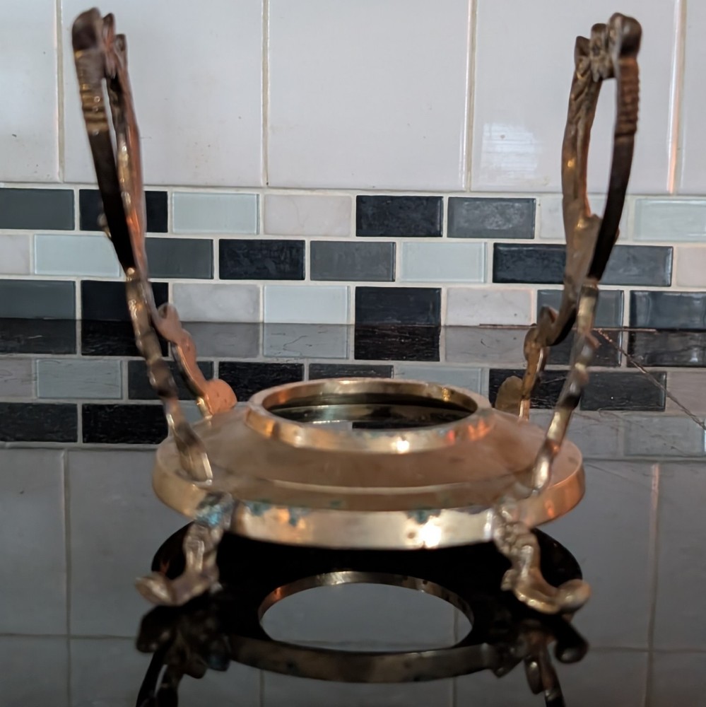 Tilting Brass Teapot- Kettle Burner/ Warming Stand