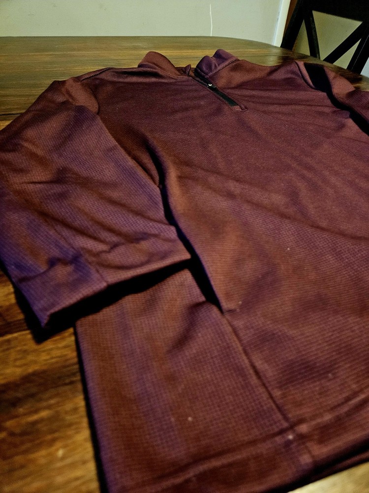 Ben Hogan Performance L Plum Pullover Jacket Mid Sleeve Golf Quarter Zip