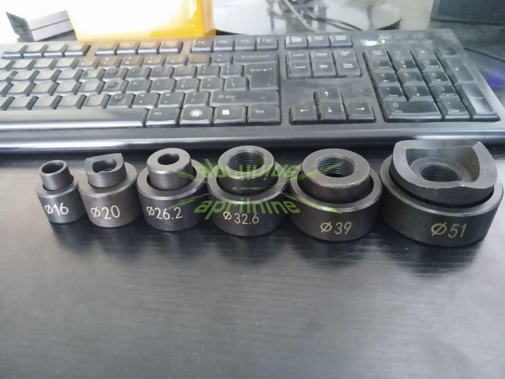 6 Die Hydraulic Knockout Punch Driver Kit Hole Tool molds 16-51MM