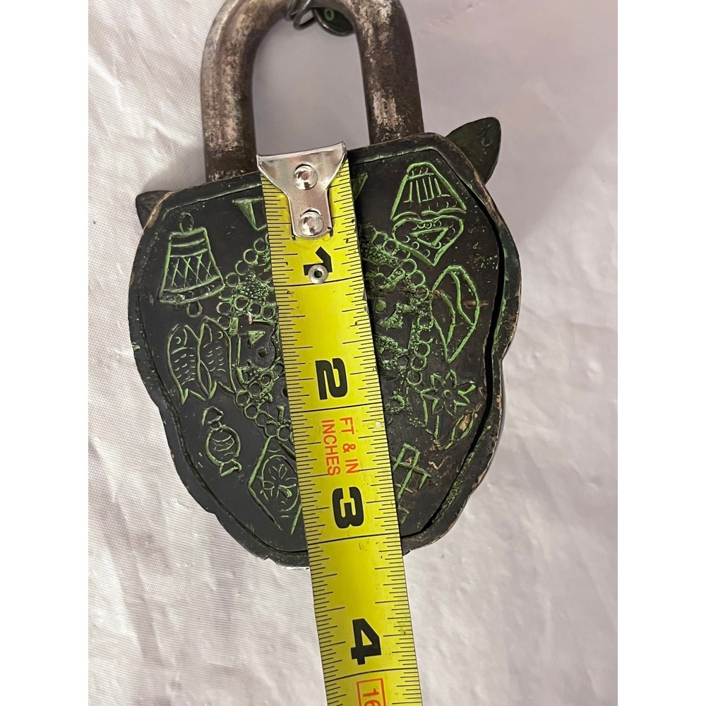 Lion Face Shape Door Lock Antique Solid Heavy Brass Safety Door Lock