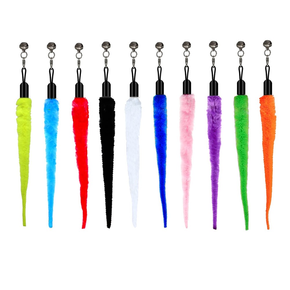 10-Pack Cat Worm Toys Interactive Cat Wand Replacement Refill Attachments