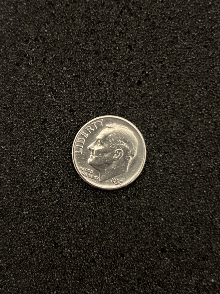 1957 Dime Silver DDO On Date 7 Struck Off Center Error