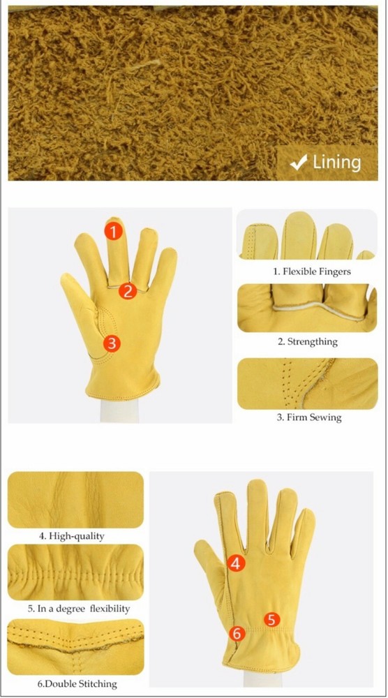 Cowhide Premium Work Leather Gloves