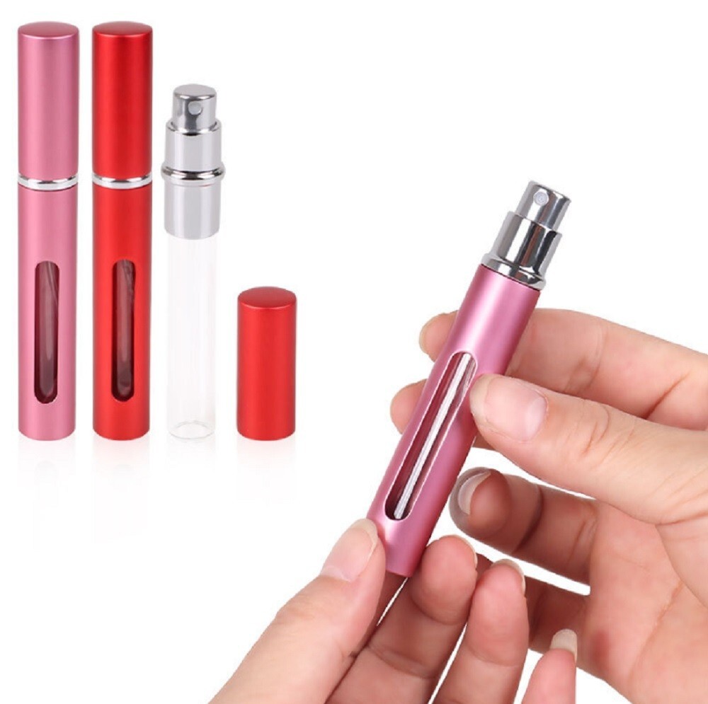 7 Pcs 10ml Mini Refillable Perfume Atomizer Bottles - Travel Spray Pump Case Set