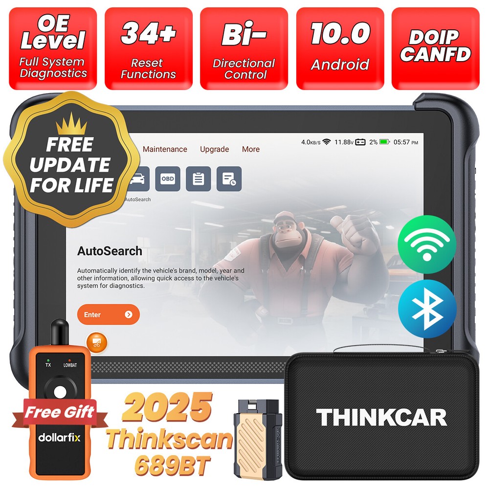 2025 ThinkScan 689BT Bidirectional Full System OBD2 Car Diagnostic Scanner Tool