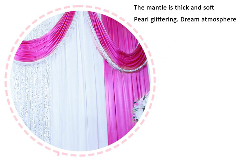 3m Three Fold Blue Wedding Stage Silk Fabric Backdrop Party Drapes Curtain 9.8ft
