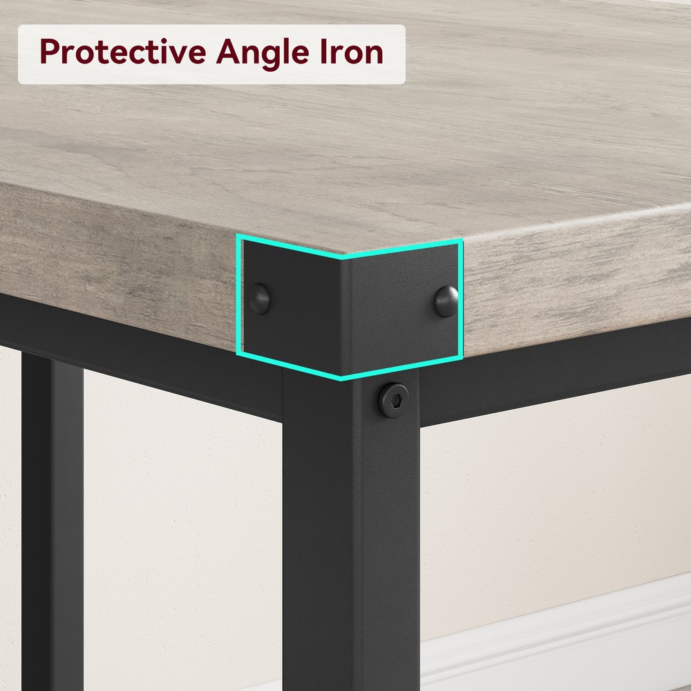 3-Pieces Dining Table Set for 4, Kitchen Table with 2 Benches, for Small Space