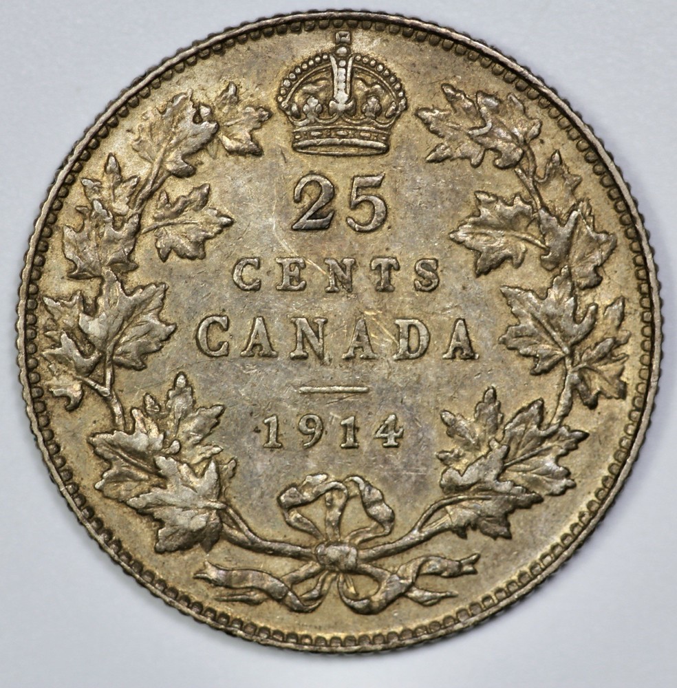 1914 Canada Silver 25 Cents