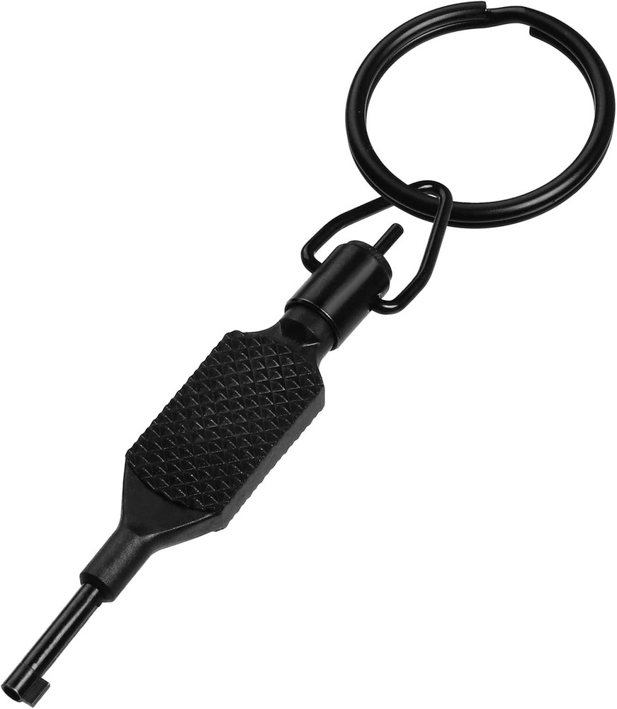 Flat Knurled Swivel Handcuff Key Black