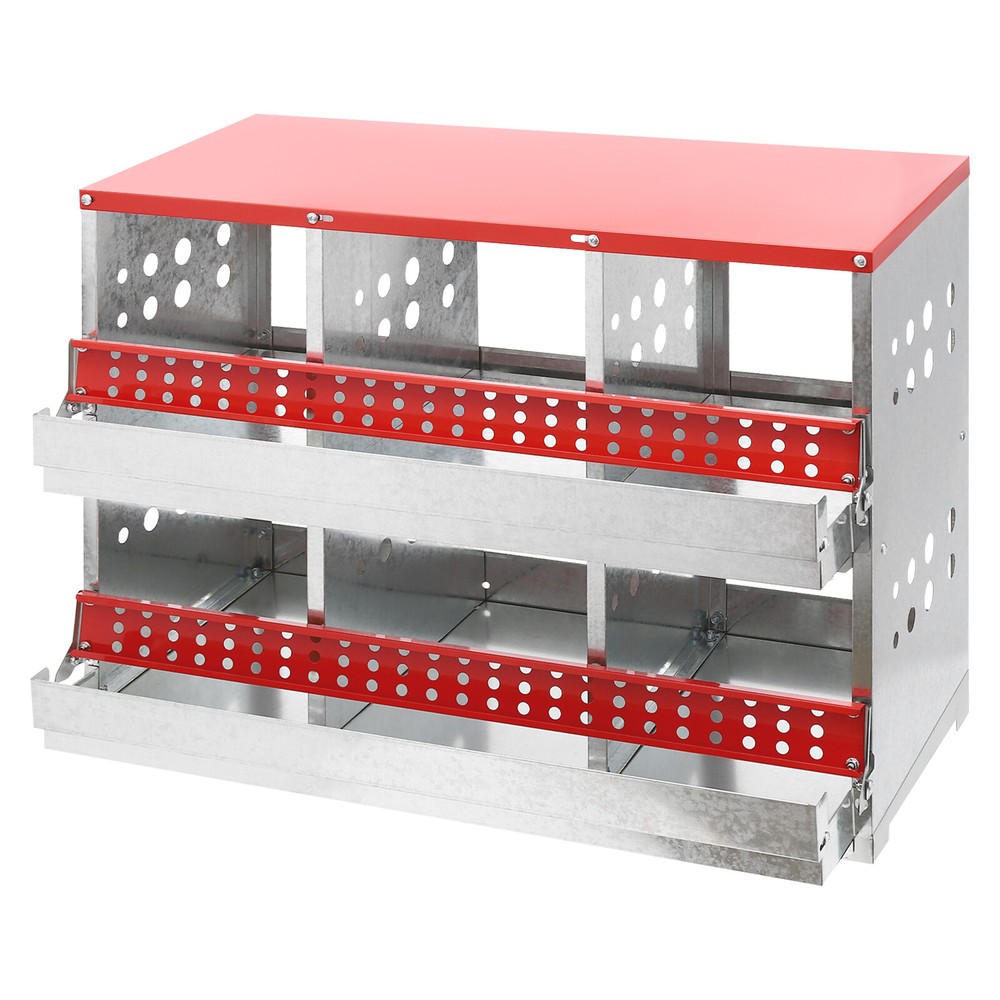 2-layer Egg Box Chicken Coop 6 Compartments Chicken Nesting Box For Poultry