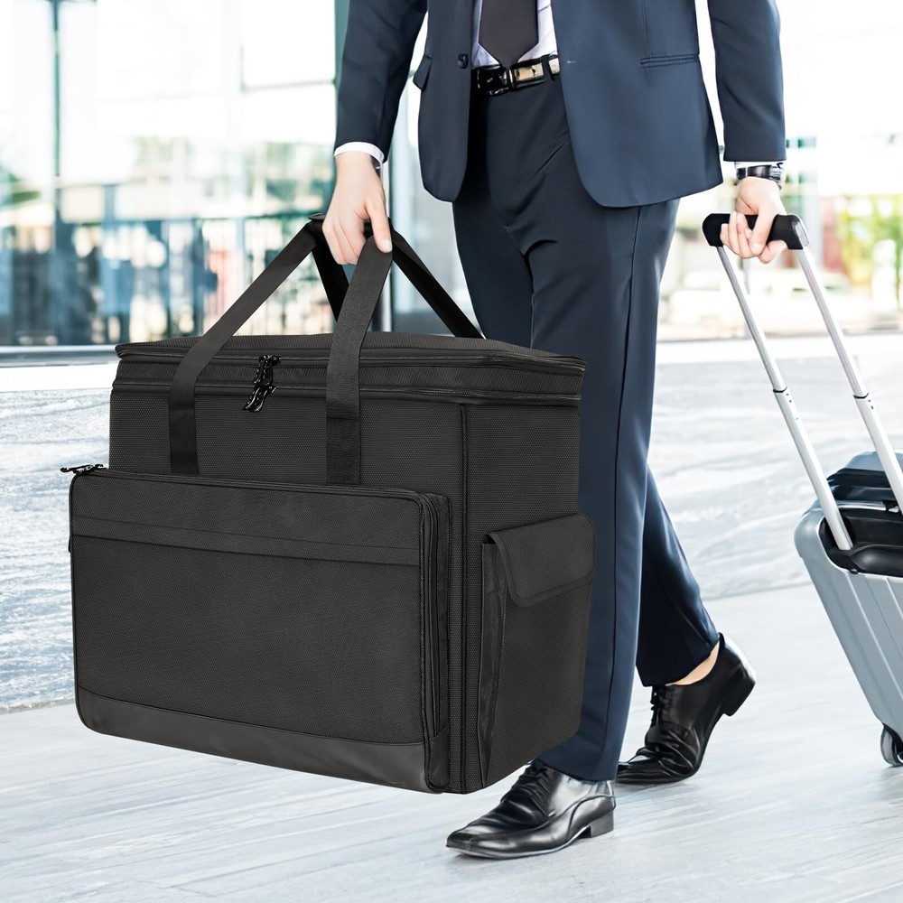 Double-Layer Desktop PC Tower Carrying Case, Travel Storage Bag for Computer ...