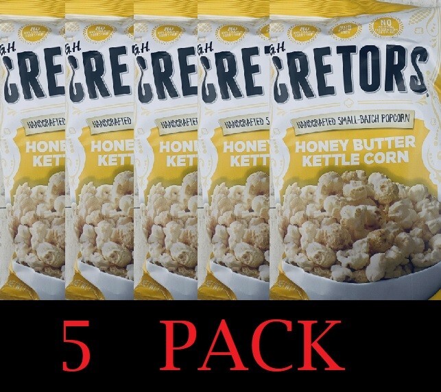 5x G.H. Cretors Handcrafted Small-Batch HONEY BUTTER KETTLE CORN 7.5 oz - 5 PACK