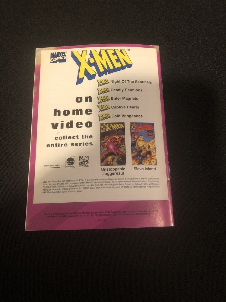 xmen game gear manual