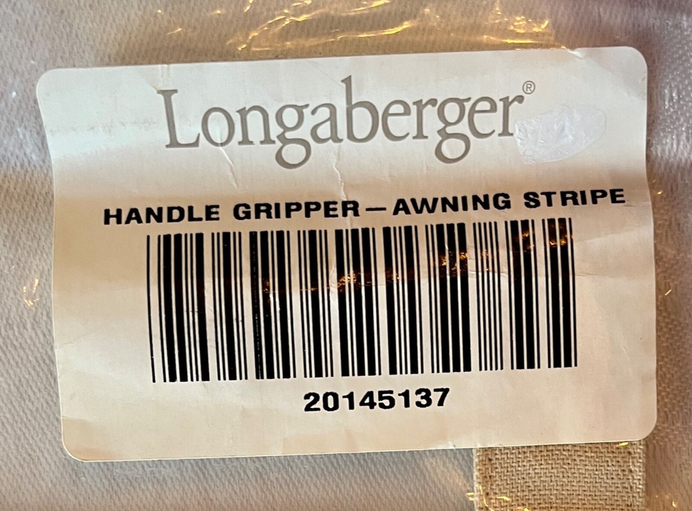 Longaberger Handle Gripper - Awning Stripe NIB
