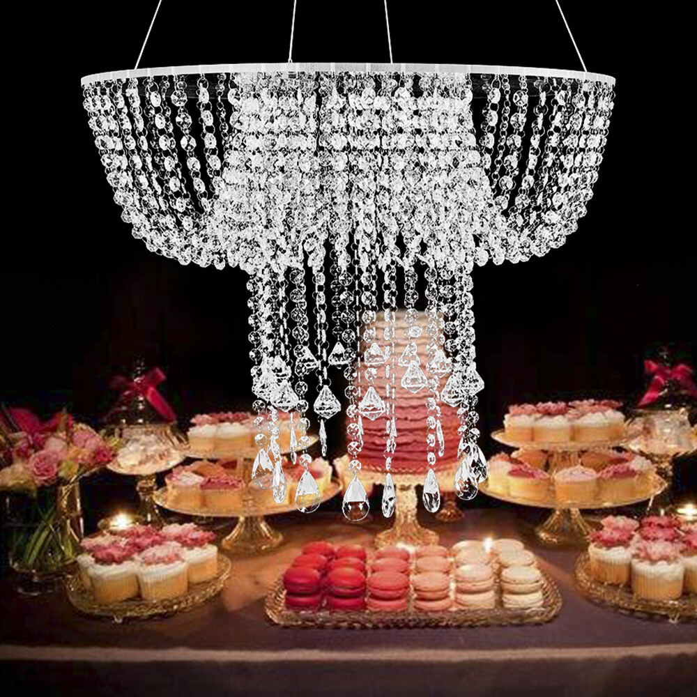 Wedding Cake Stand 80cm Crystal Bead Regular Impact-resistant, Rust-resistant