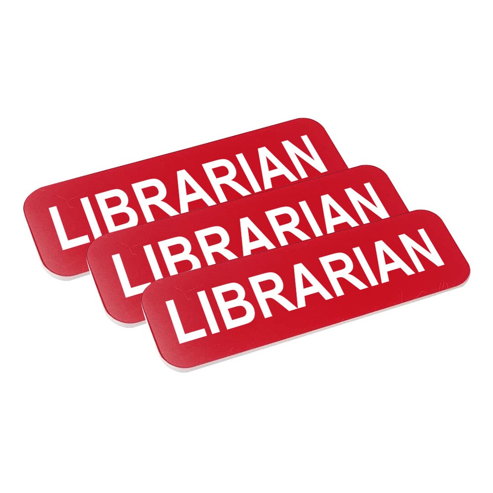 Librarian 1 x 3" Name Tag (3 Pack)