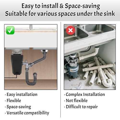 Garbage Disposal Drain Kit - 1-1/2" Elbow Replacement, Flange, Gasket & Pipes