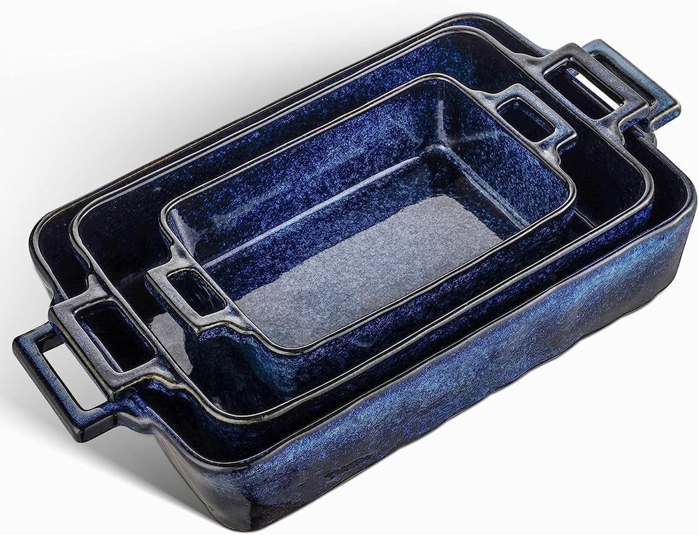 Ceramic Bakeware Set Porcelain Rectangular Lasagna Pans Casserole Dish Set
