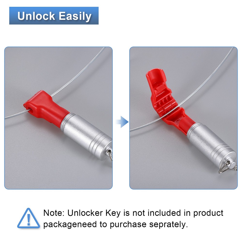50pcs Peg Hook Locks, 6mm Pegboard Display Hook Stop Locks to Secure Cargo(Red)