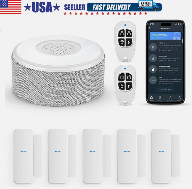 GRSICO Smart WiFi Alarm System Wireless Remote Control Sensor Home Security New