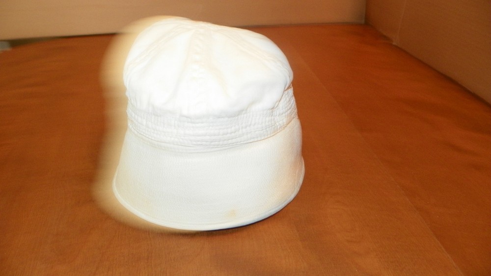 WW!! navy dixie cup hat, with 2 internal loops & name on hat