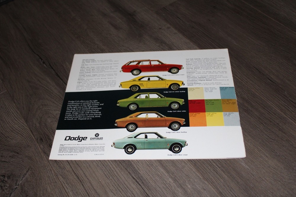 1973 Dodge Colt sales brochure