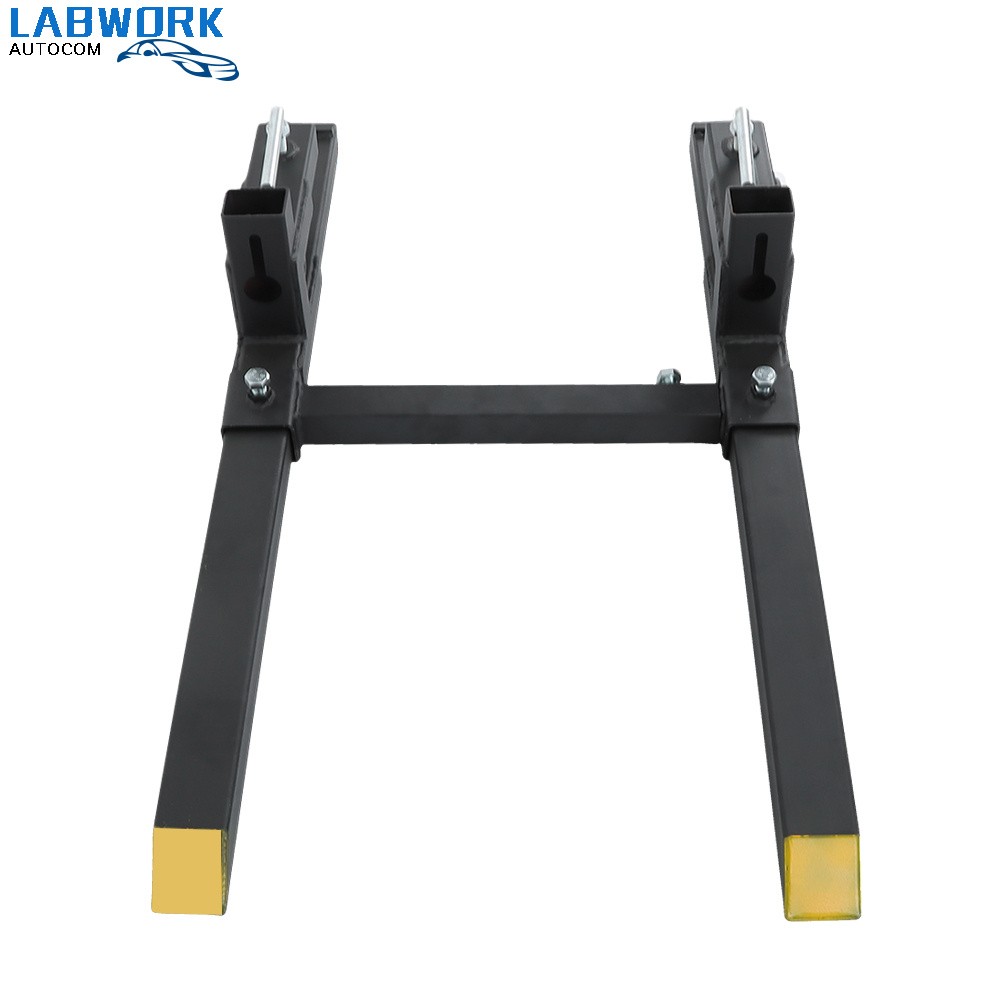 43" Pallet Forks Clamp On Tractor Forks With Adjustable Stabilizer Bar 2000 LBS
