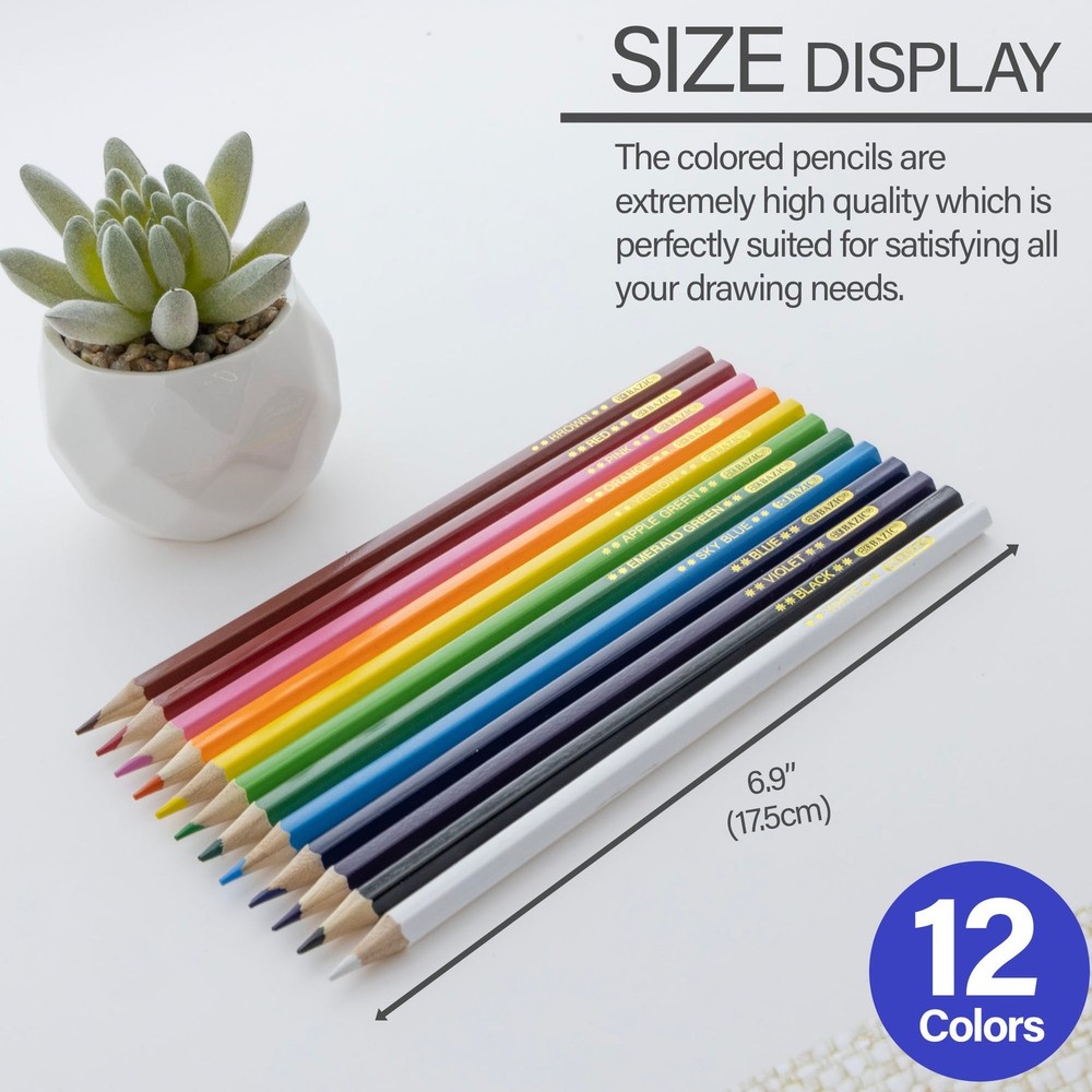 BAZIC 12 Colored Pencils, pack of 24