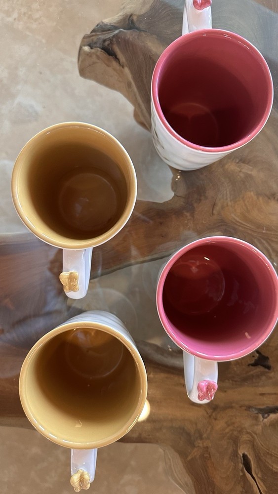 Pier 1 Butterfly 4 cups & 4 Bowls