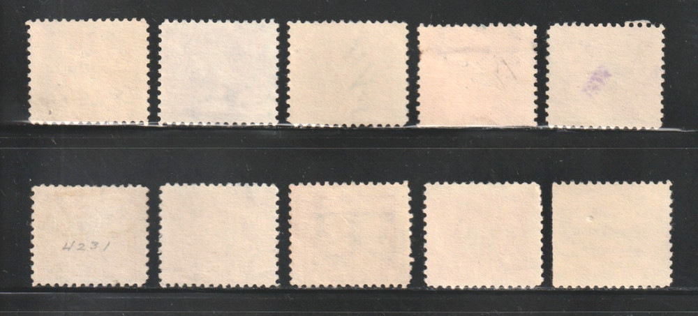 Scott # 234, Used, 10¢ Documentary, Manuscript Cancels, 10 Different