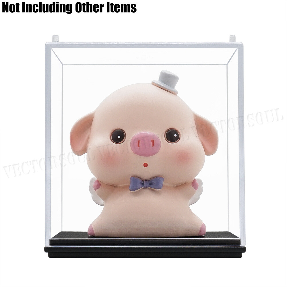 Clear Acrylic Display Box Case Perspex Dustproof Plastic Base Protection 2.75"H