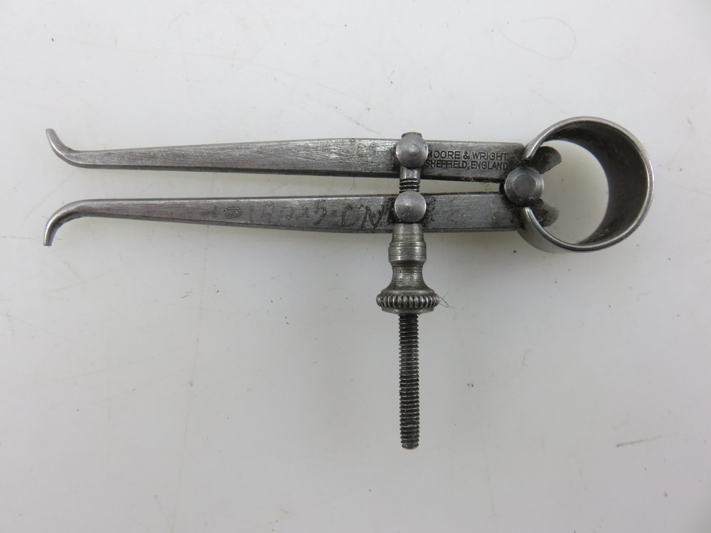 Moore & Wright Spring-Type Inside Caliper 3" Flat Leg Vintage Made In England