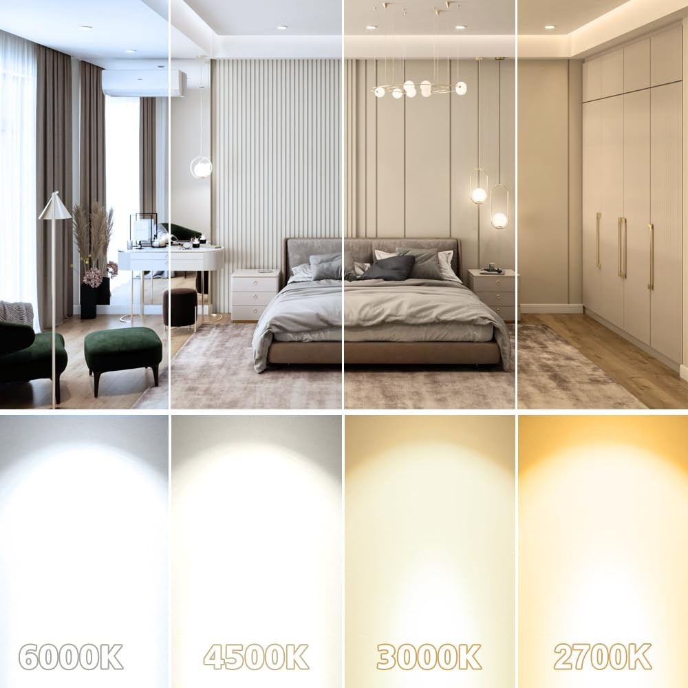 2" LED Dimmable Recessed Downlight Ceiling Light, 3W 5500K Daylight, 4-Pack