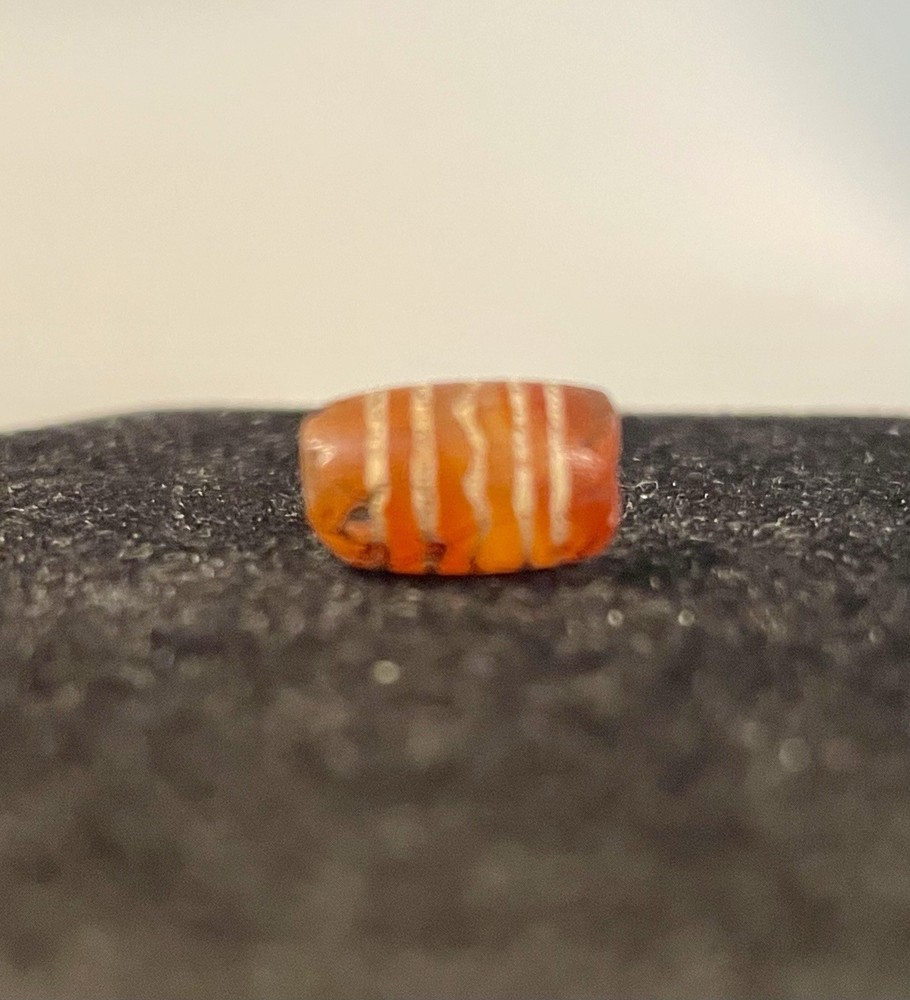 Ancient Pyu Culture Etched Agate Barrel Bead