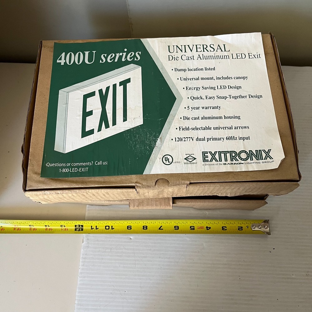Exitronix 400U Series Die-Cast Aluminum Exit Sign Double Sided SINGLE
