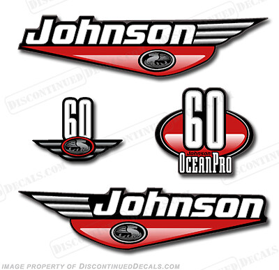 Fits Johnson 60hp OceanPro Decals - Red