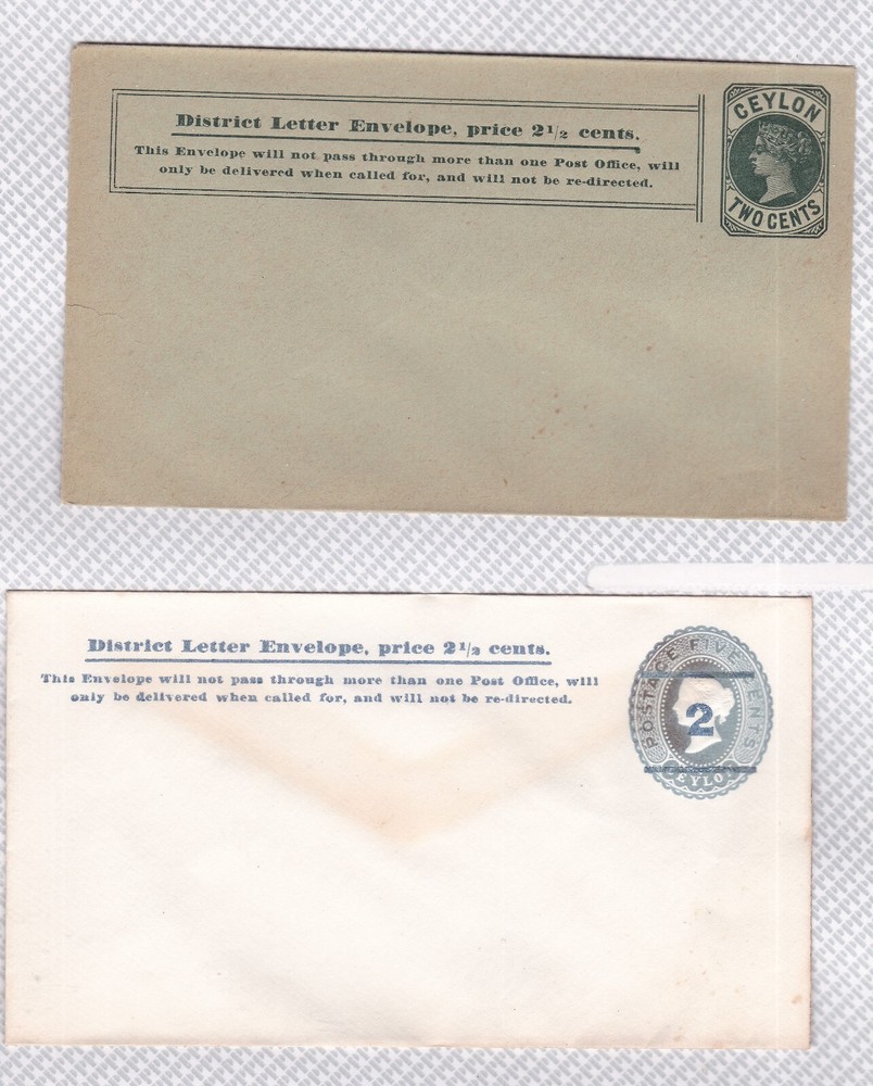CEYLON ^^^^^^x2  unused CLASSICS Postal letters  @c xdco 4161cey