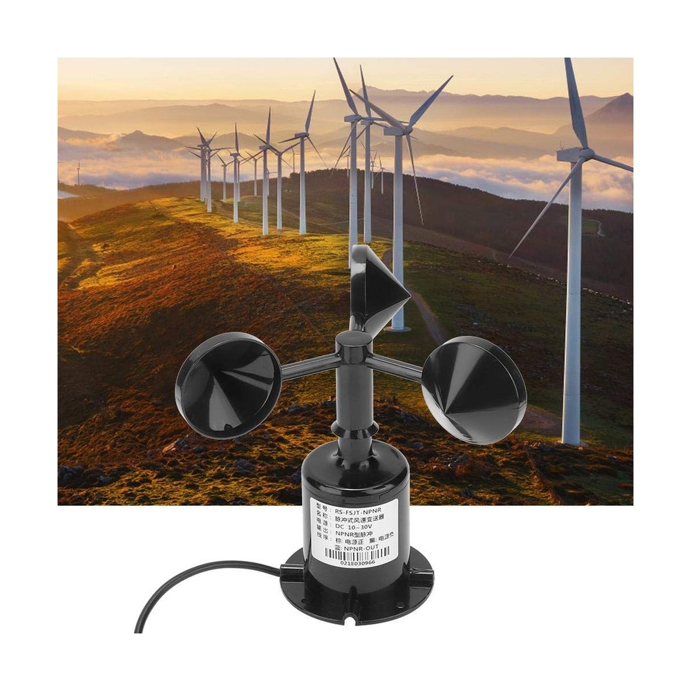 Wind Sensor 0-70m/s Environment Signal Output Pulse Type Three Cups Wind Spee...