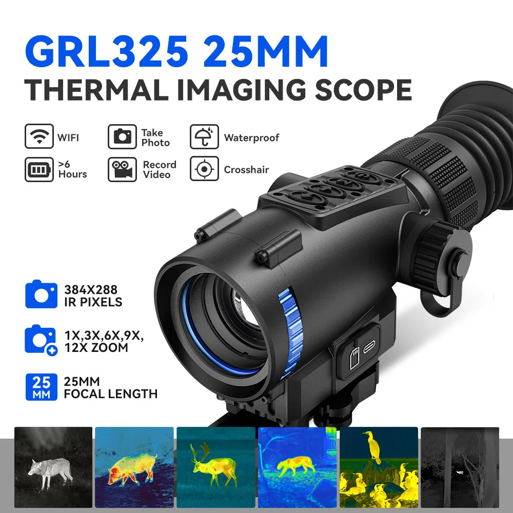 384x288 Thermal Monocular Night Vision Scope 35mm Multi-Function Thermal Scope