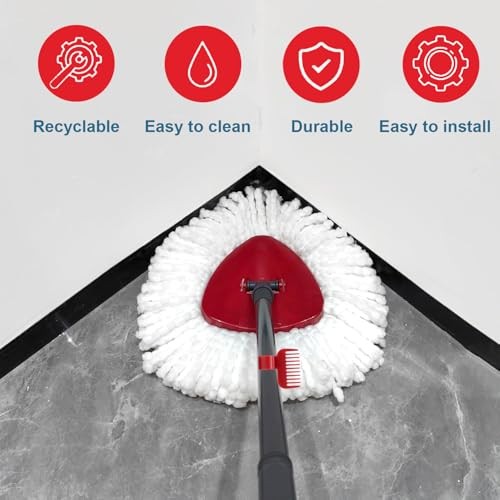 4 Pack Spin Mop Replacement Head Compatible with O Cedar EasyWring 1 Tank Gray