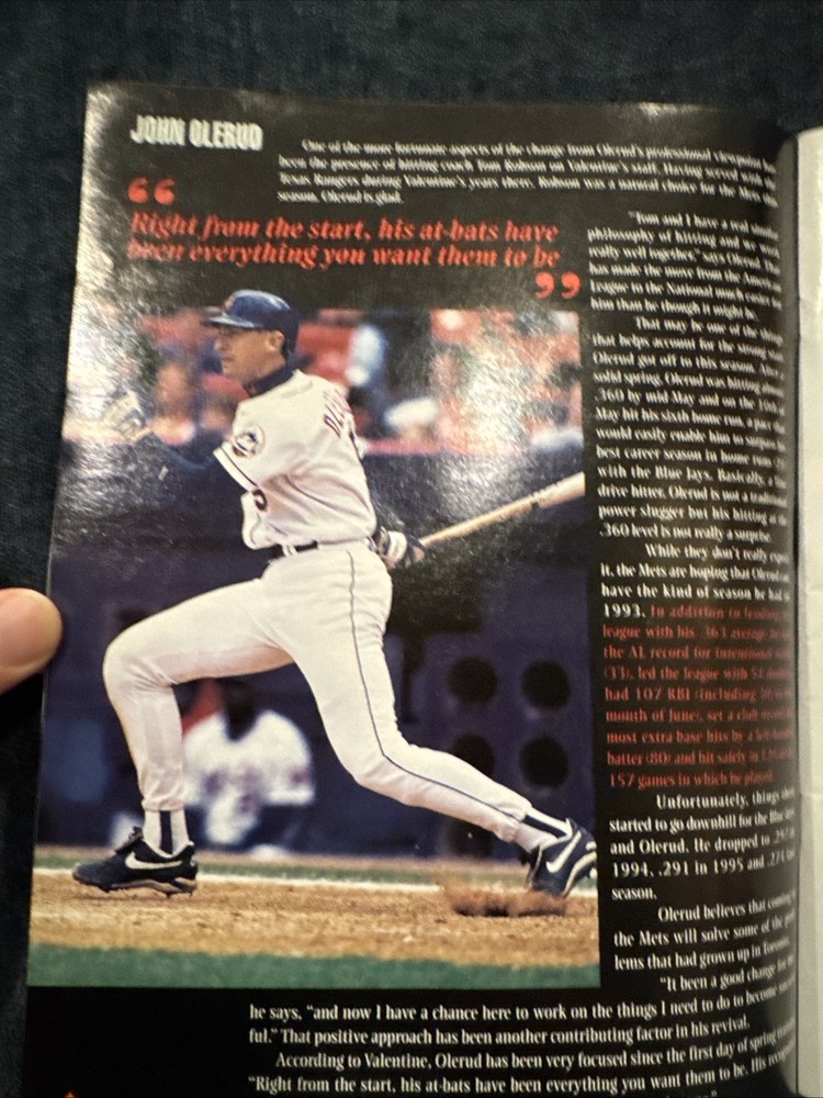 1997 Inaugural Interleague Mets vs Red Sox Program w/ Handwritten Note VG